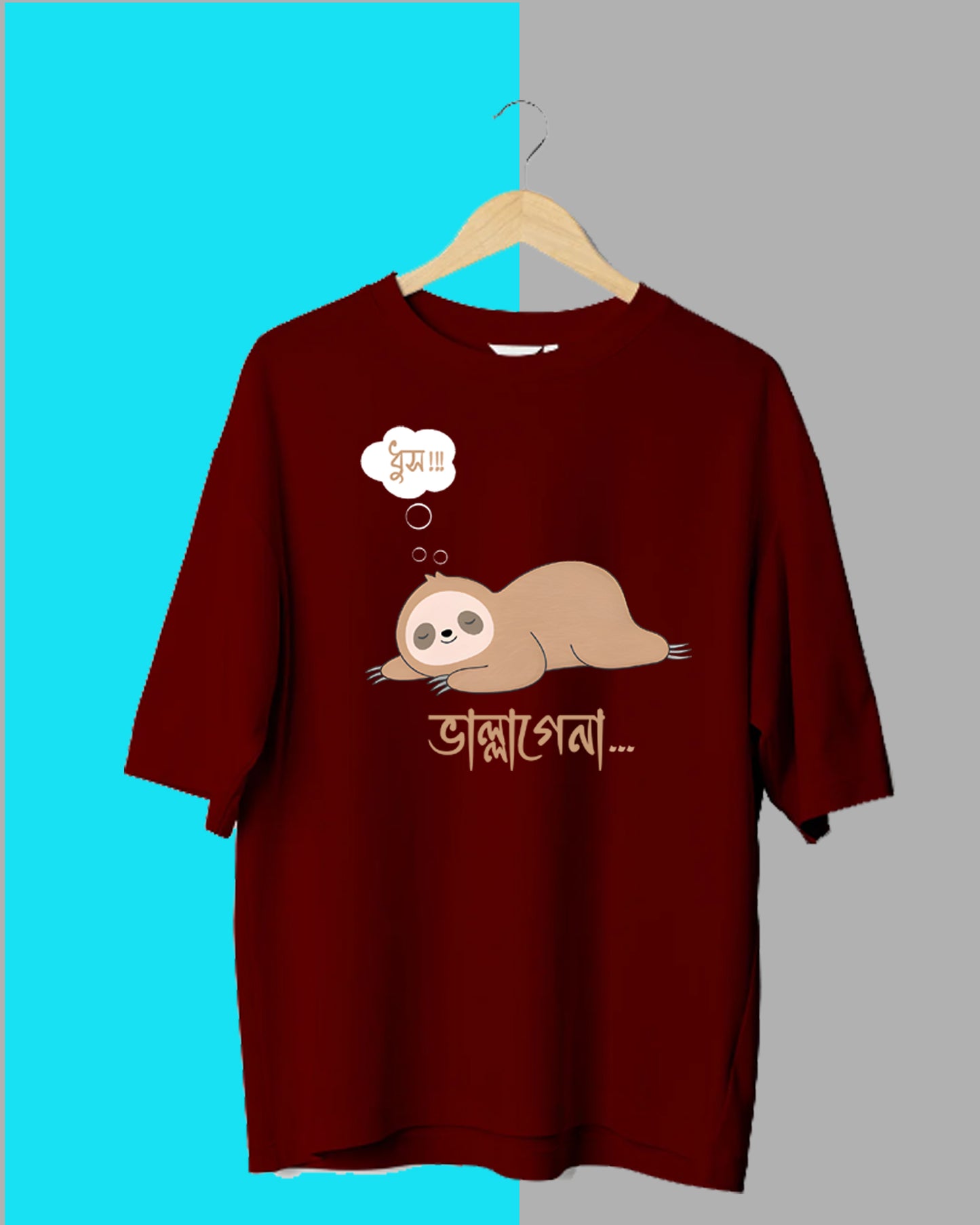 Dhuus Bhal Lage na Black Bengali Graphic,Unisex Regular Fit Cotton T-Shirt